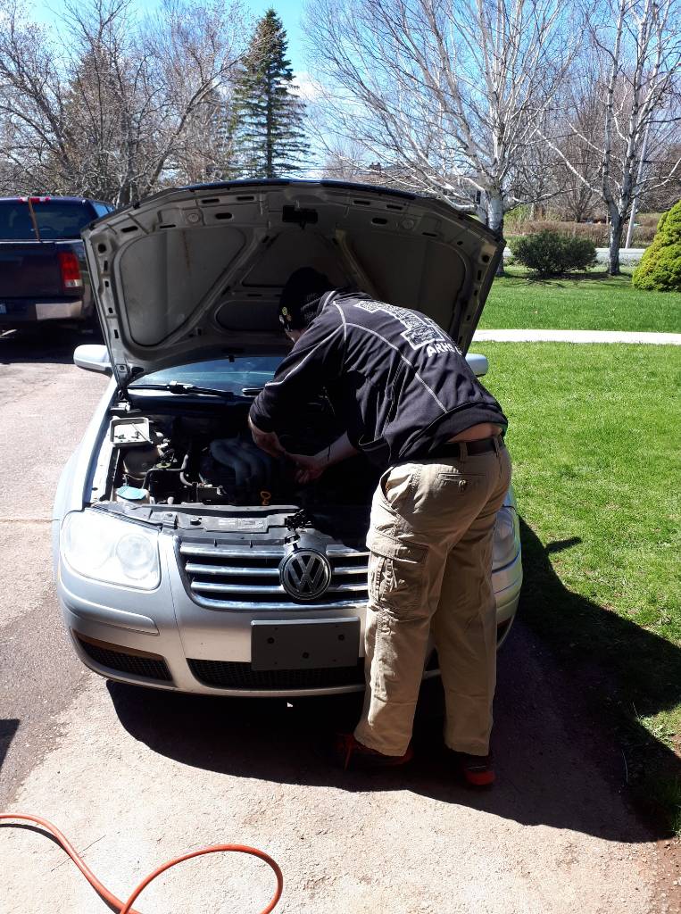 getting his hands dirty. :)