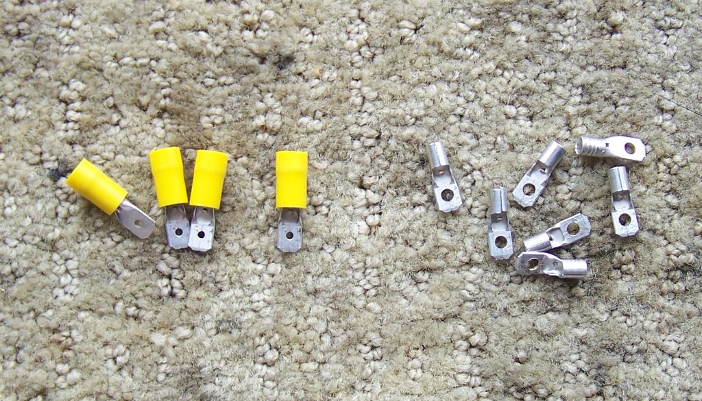 Yellow terminals drilled and ready for use.