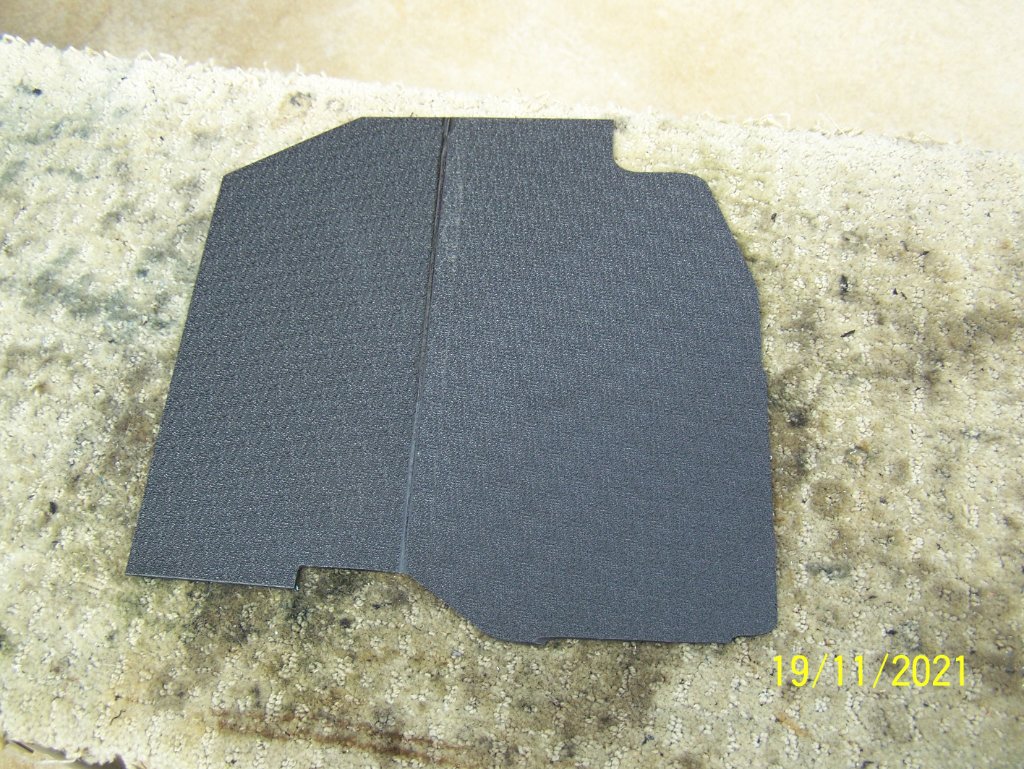 The blanking plate i made to fill the hole in the saddlebag.
