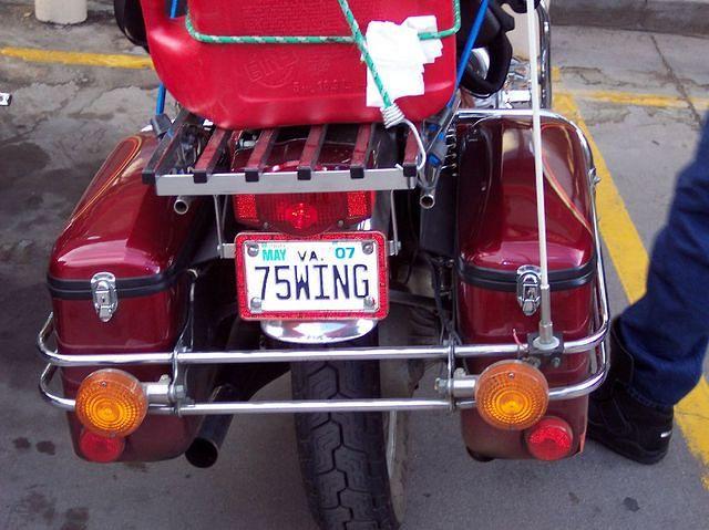 He had a gas can strapped on the back and said he wasn't planning on stopping until he got to Virginia.