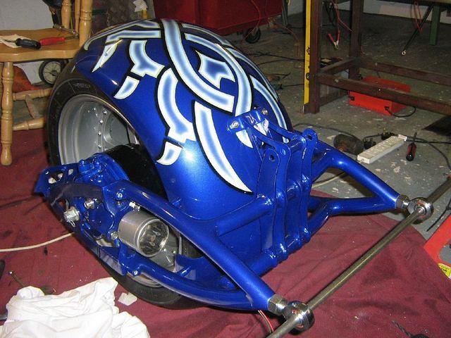 After weeks of filling the paint went on with "tribal" design ...