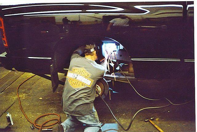 Welding in lift blocks for the bed