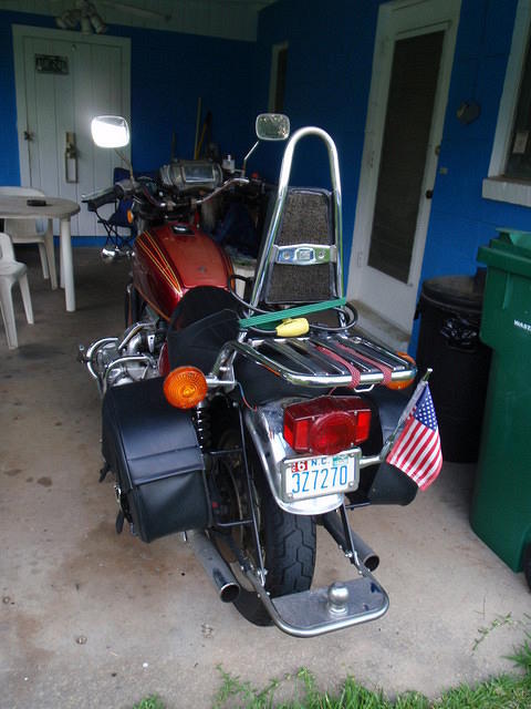 05 Bags mounted on frame attached to tow hitch frame and upper shock mount