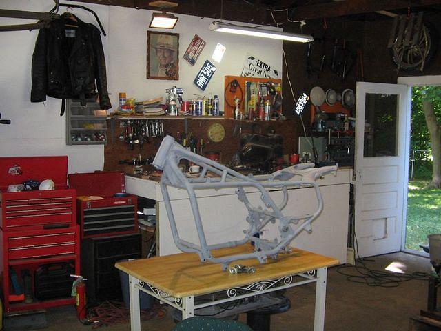 Frame after sandblasting.