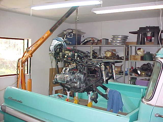note the safety crane. jackstands are wobbly.
