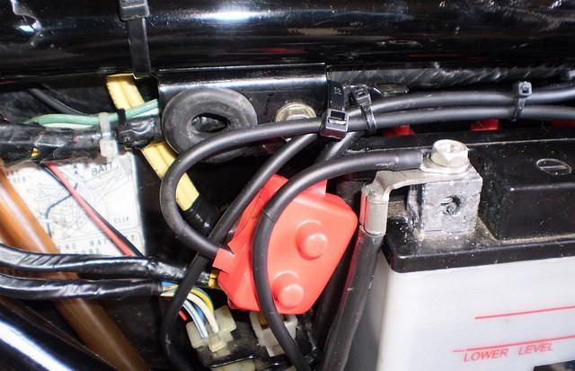 Circuit breaker and battery wires installed resized