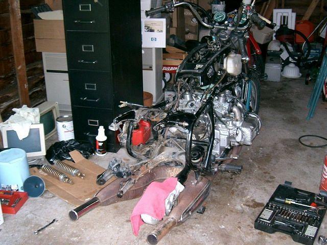 Another View. In hindsight, I should have dropped the exhaust, though the manual didn't call for it. I might anyway, just to mak
