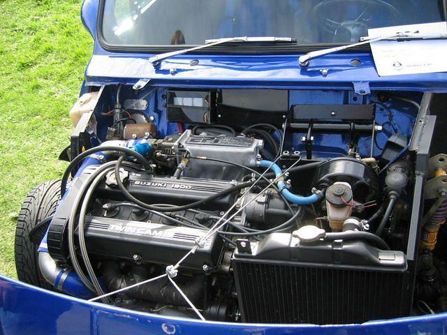Morris Mini with a Suzuki 1300 cc motor