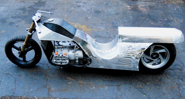 AT 110 INCHES LONG I HAD TO GET UP ON A LADDER TO TAKE A FULL SHOT OF THE BIKE UP CLOSE!