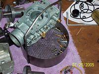 parts after being dipped and rinsed in HOT water