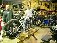 Aliberti and Big Mac getting ready to mount the forward controls.