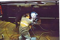 Welding in lift blocks for the bed