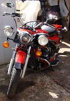 1/21/2007 - Here she is coming at you with my homemade light bar, I used the front and rear original signals. Thanks E-bay and H