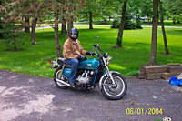 My blue/green 1975 with my son aboard.
