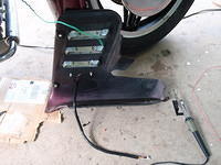 Right side panel wires wrapped, wires from fairing above it awaiting 3-pin connector