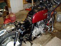 78 Cruiser: New clutch, shocks and tire. Need to put the chrome and bags back on.  