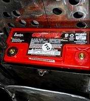 NEW BATTERY IN BUILT BATTERY BOX- THE BATTERY IS U.S. MADE AND YOU POKE A HOLE ALL THE WAY THROUGH IT AND NO LEAKS!